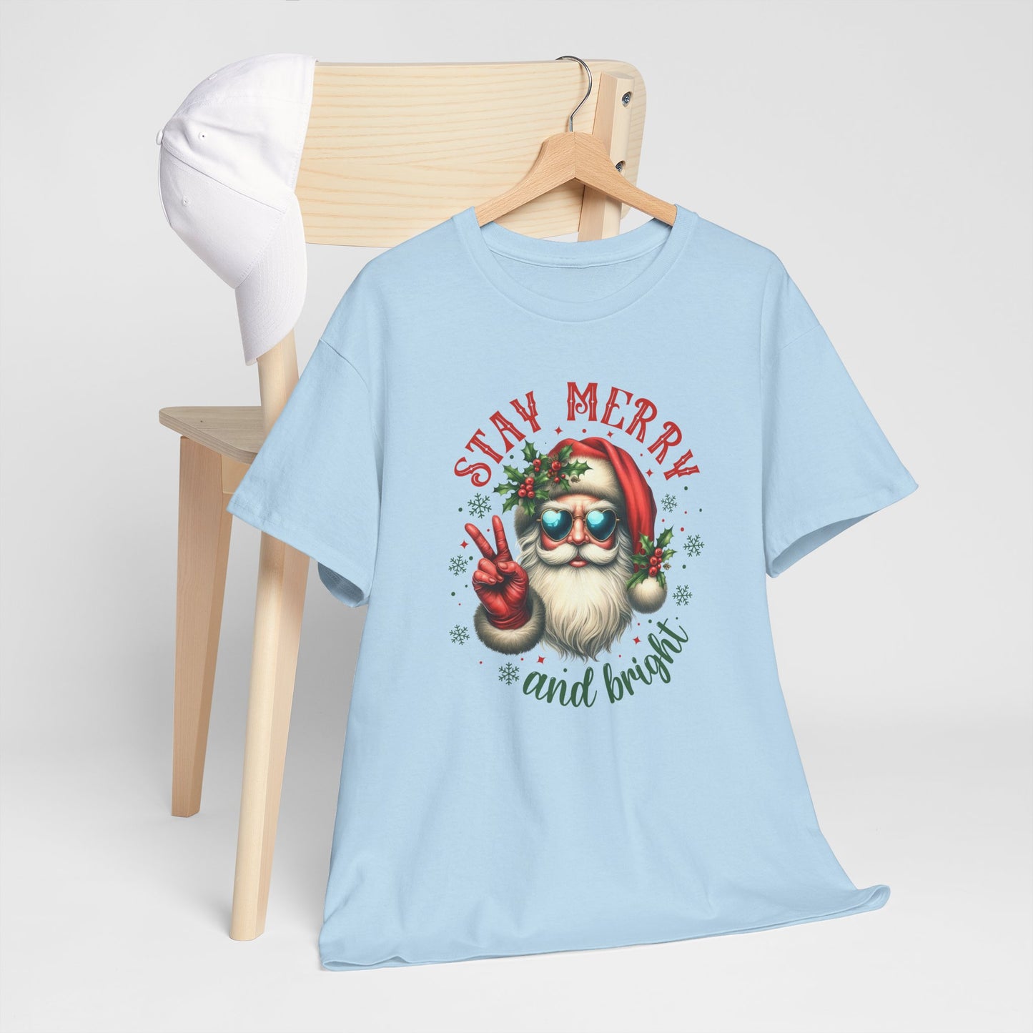 Stay Merry Holiday Heavy Cotton Tee | Fun Christmas Shirt
