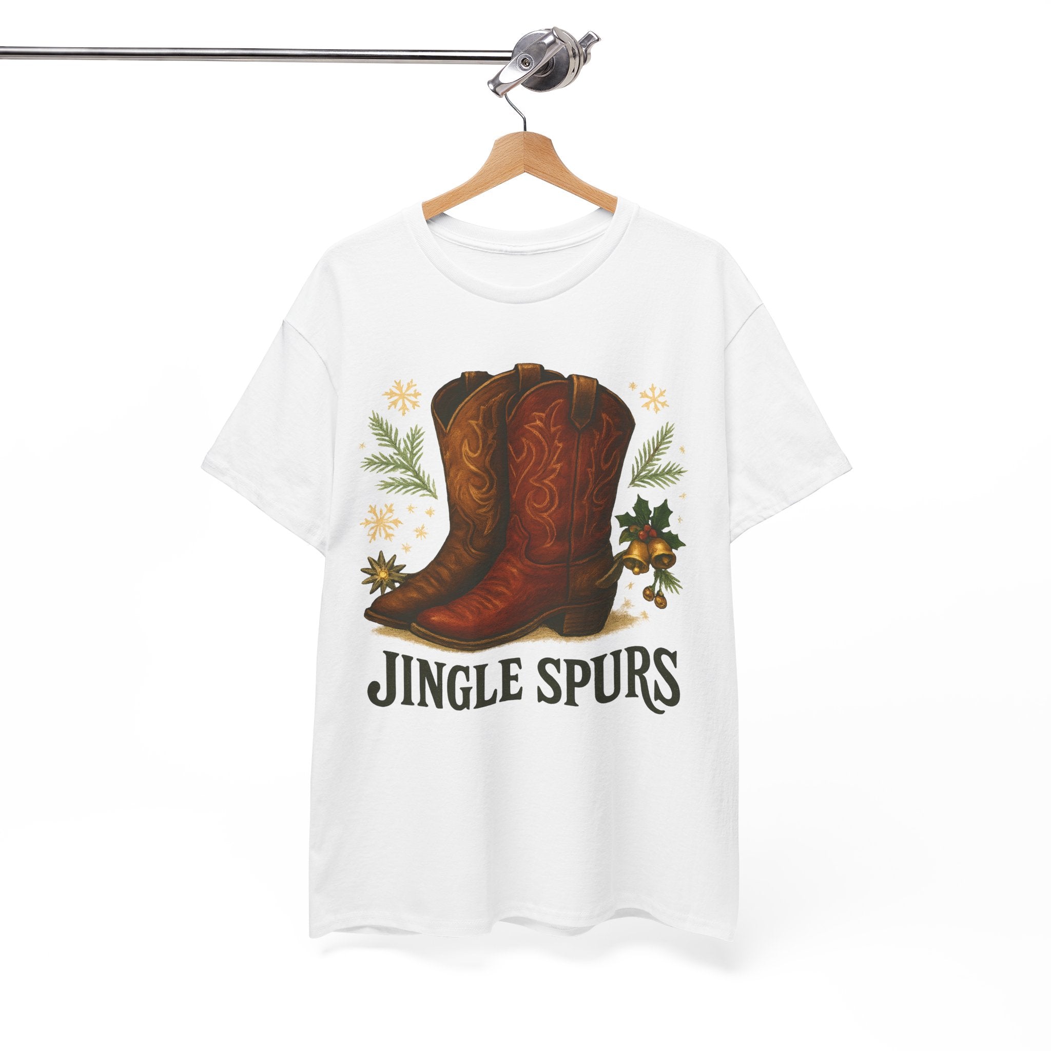 Jingle Spurs Cowboy Boots Christmas T‑Shirt