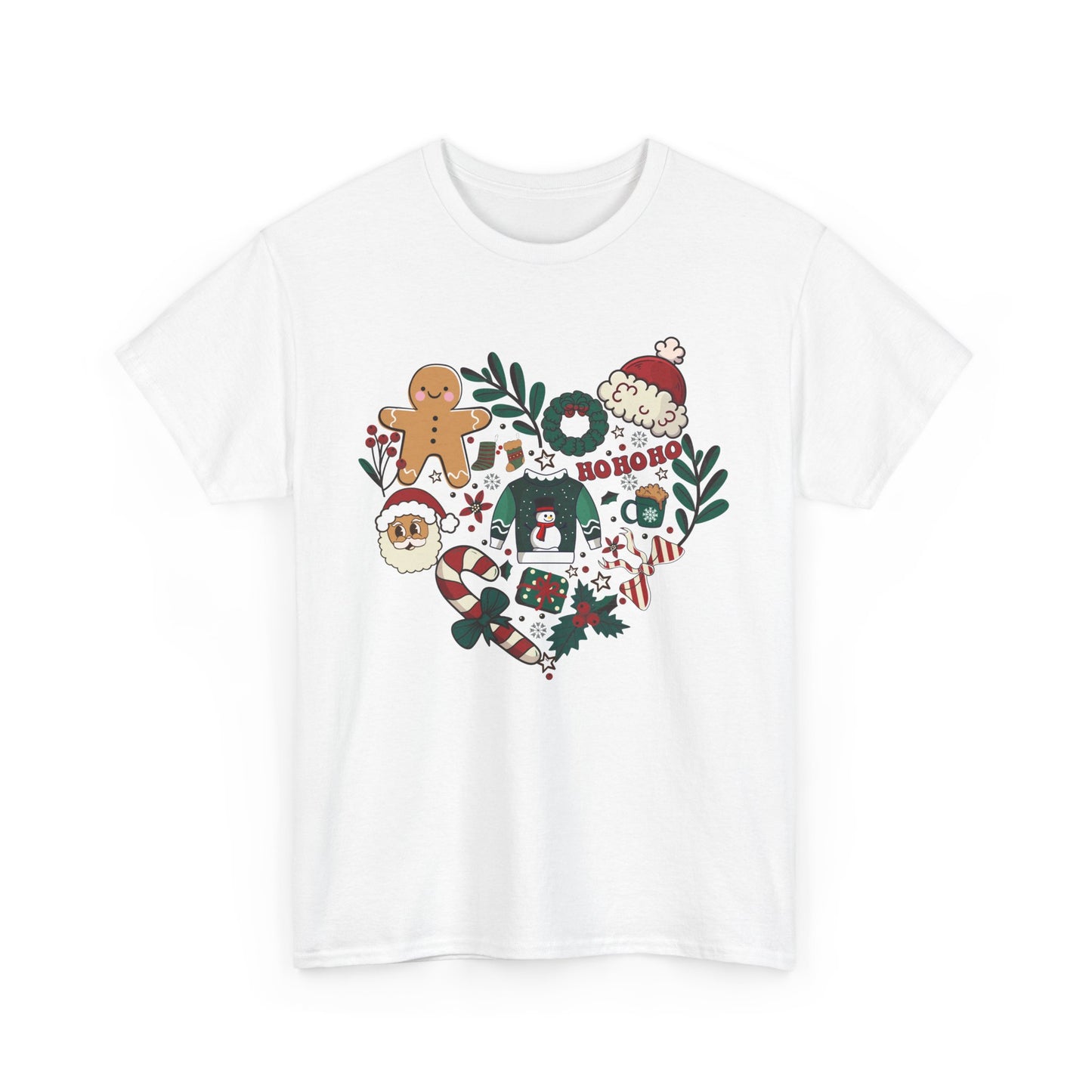 Festive Holiday Heart Heavy Cotton Tee