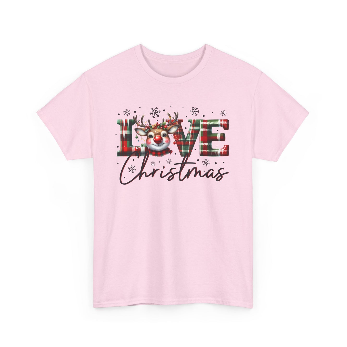 Love Christmas Heavy Cotton Tee - Festive and Comfortable Holiday Apparel
