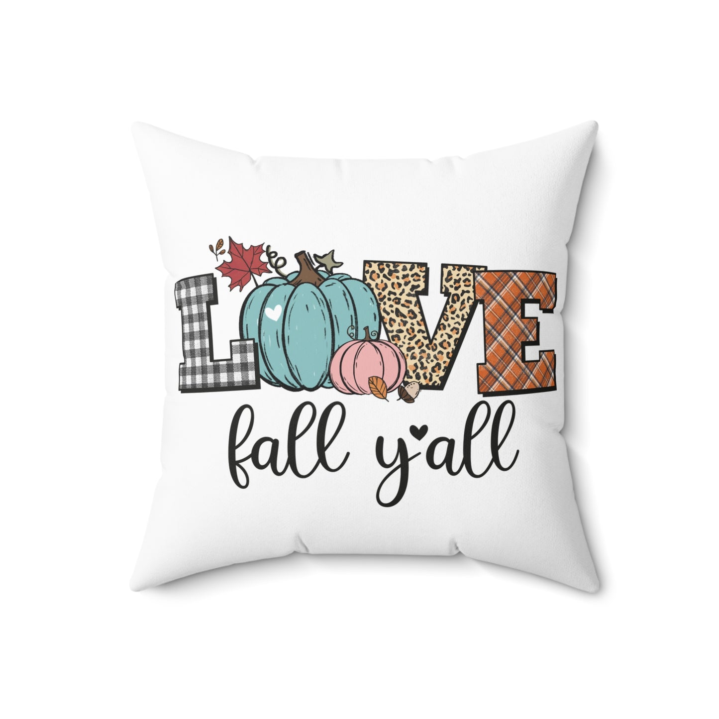 Fall "Love" Pumpkin Pillow — Love Fall Y'all Decorative Throw Pillow