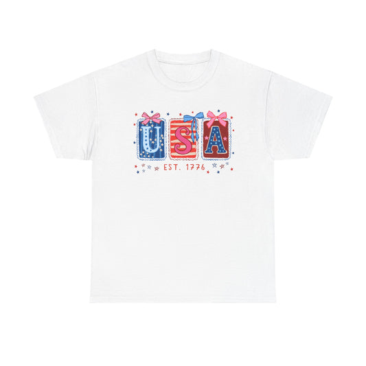 'USA Est. 1776' Red White Blue Graphic Tee