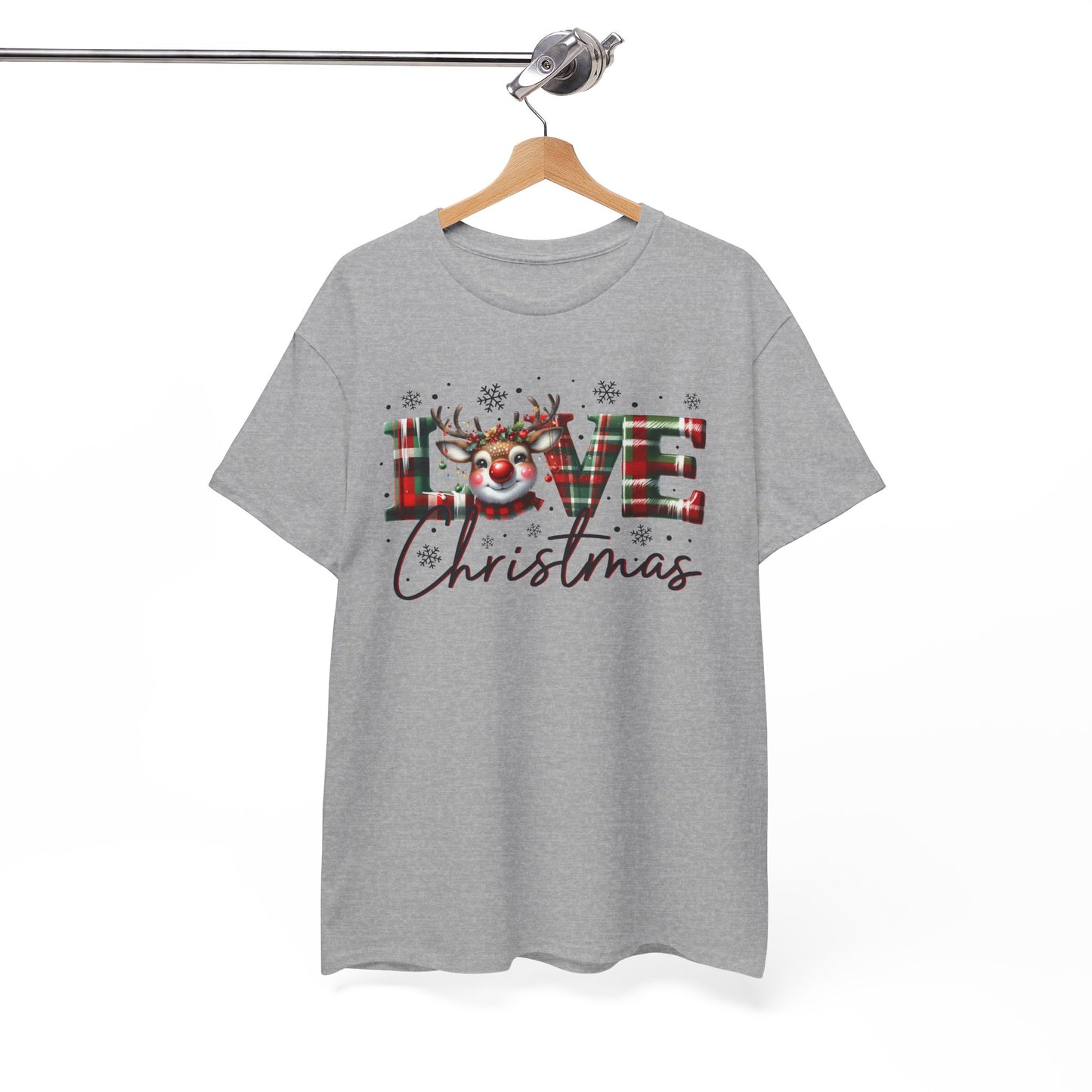 Love Christmas Heavy Cotton Tee - Festive and Comfortable Holiday Apparel