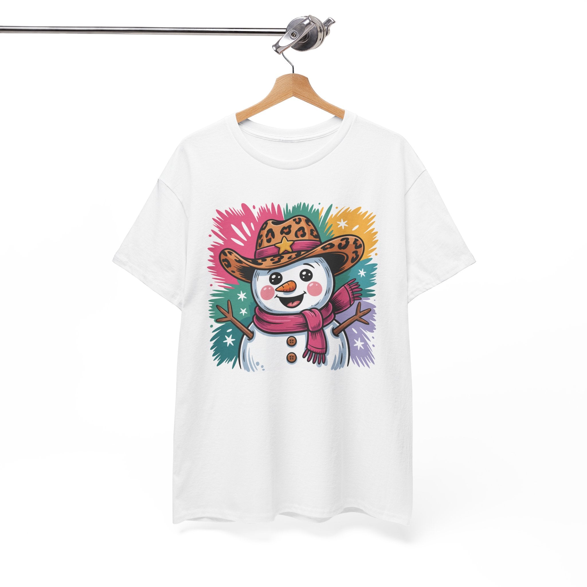 Cute Western Snowman Holiday Tee