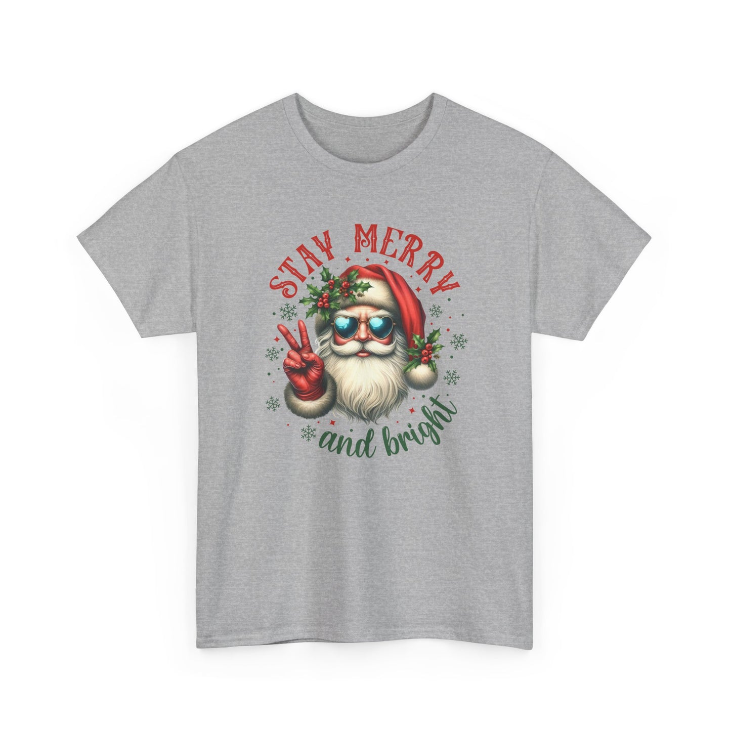 Stay Merry Holiday Heavy Cotton Tee | Fun Christmas Shirt