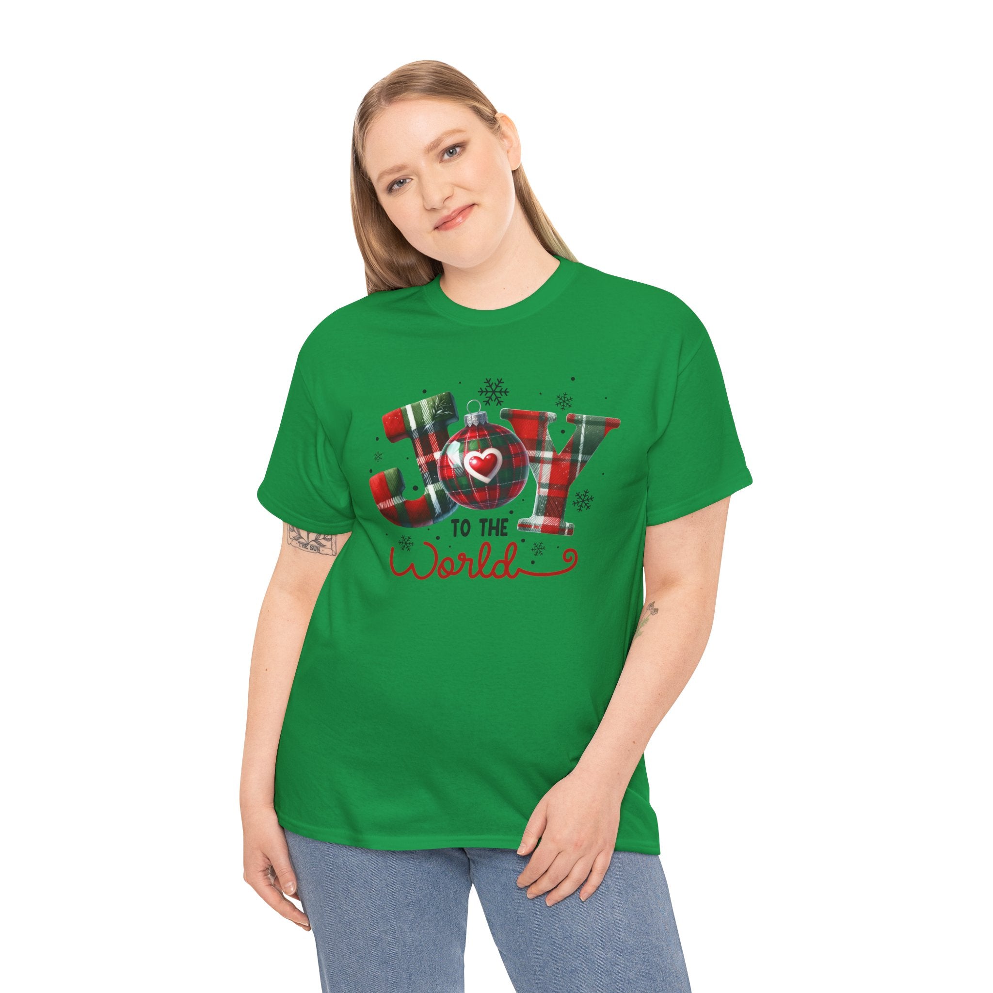 Joy to the World -Heavy Cotton Tee - Christmas Holiday Shirt