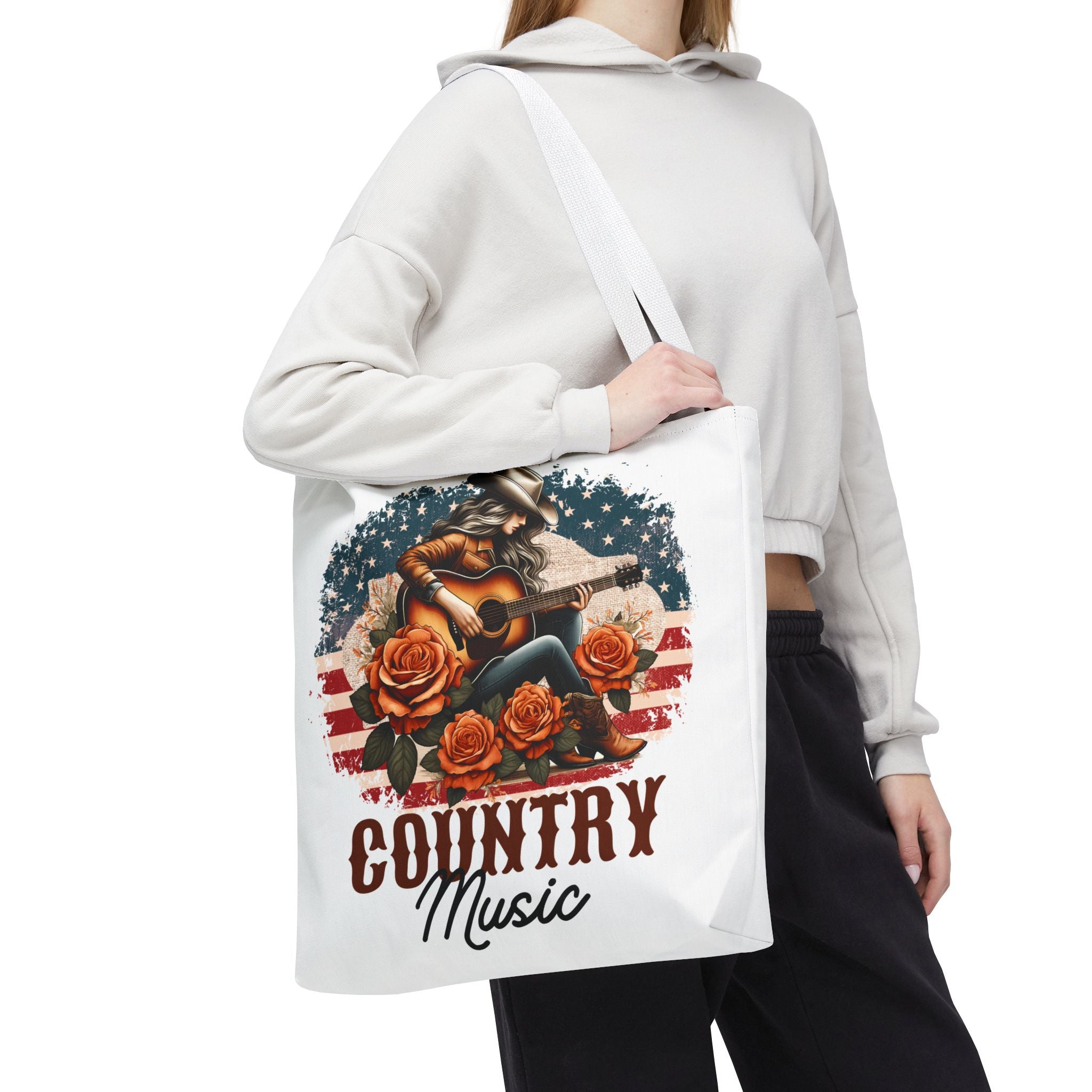 Country Music Cowgirl Tote Bag