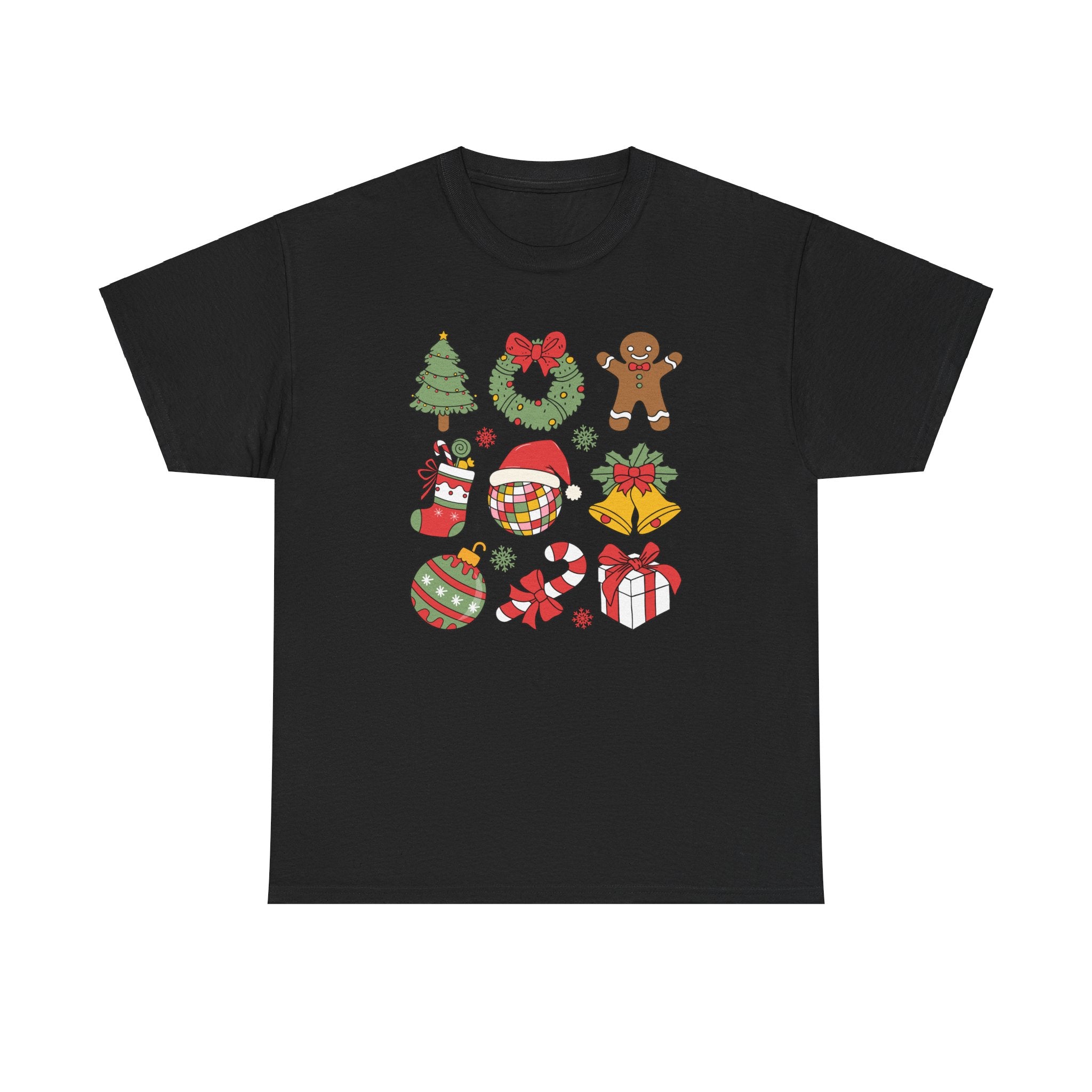 Festive Holiday Heavy Cotton Tee - Christmas Cheer Design