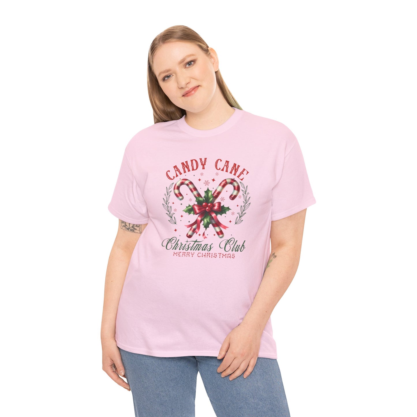 Candy Cane Christmas Club Heavy Cotton Tee - Merry Christmas Holiday Shirt