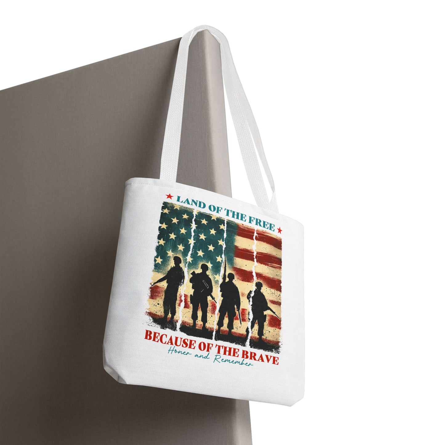 Patriotic Tote Bag - Land of the Free, Because of the Brave