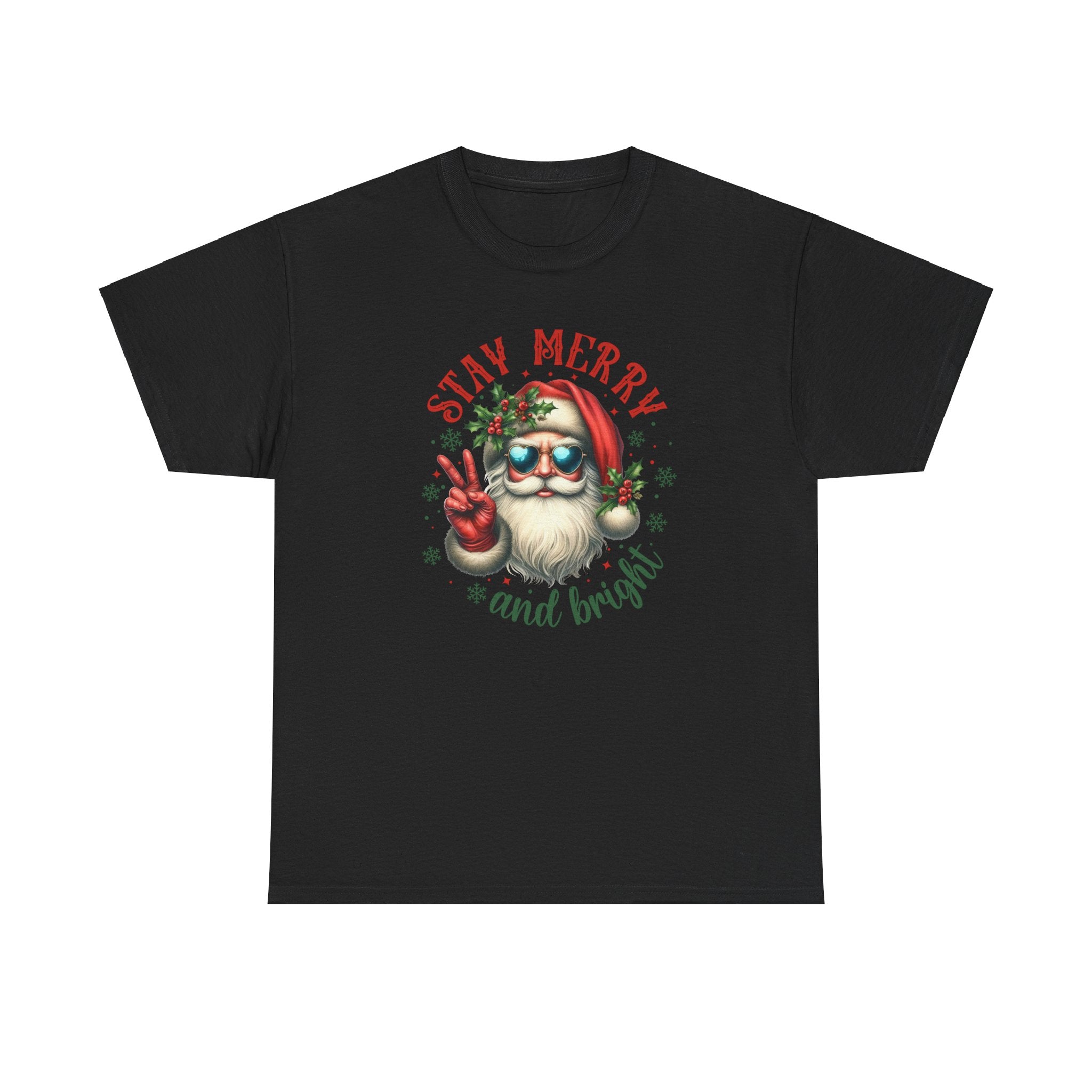 Stay Merry Holiday Heavy Cotton Tee | Fun Christmas Shirt