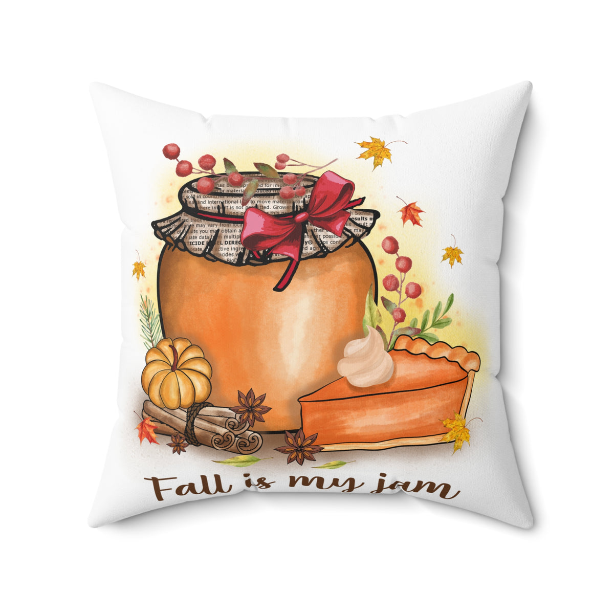 Fall Is My Jam Pumpkin Pie Decorative Pillow