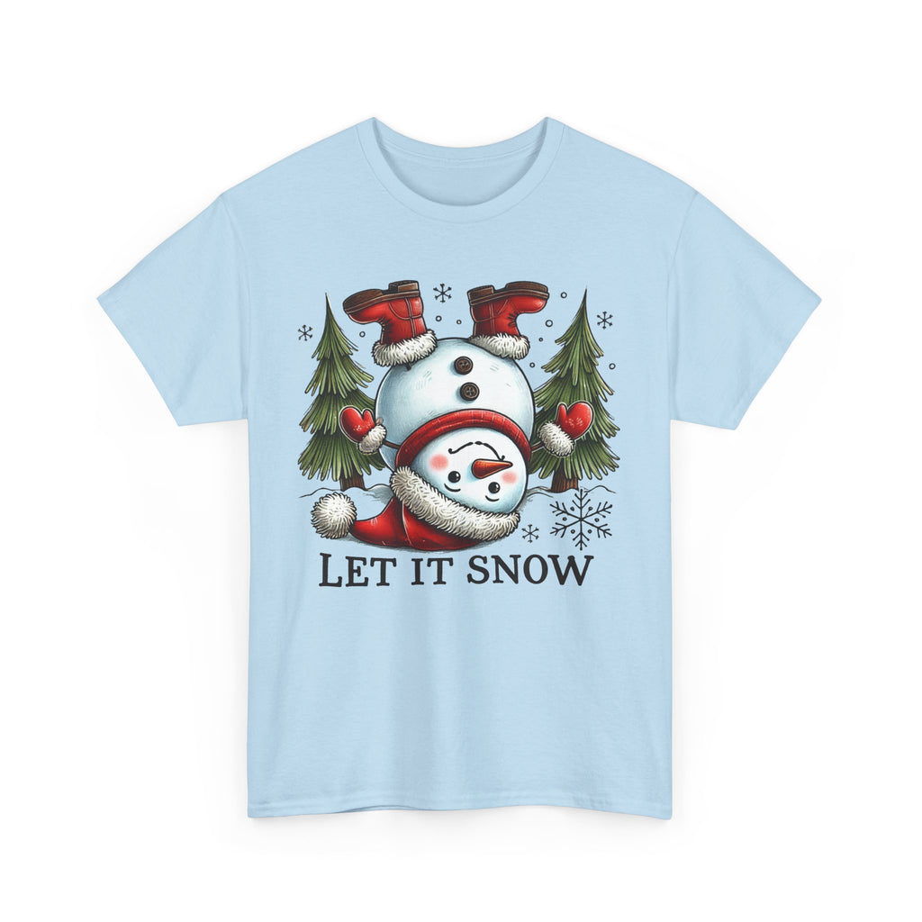 Let It Snow Heavy Cotton Tee - Festive Winter Apparel
