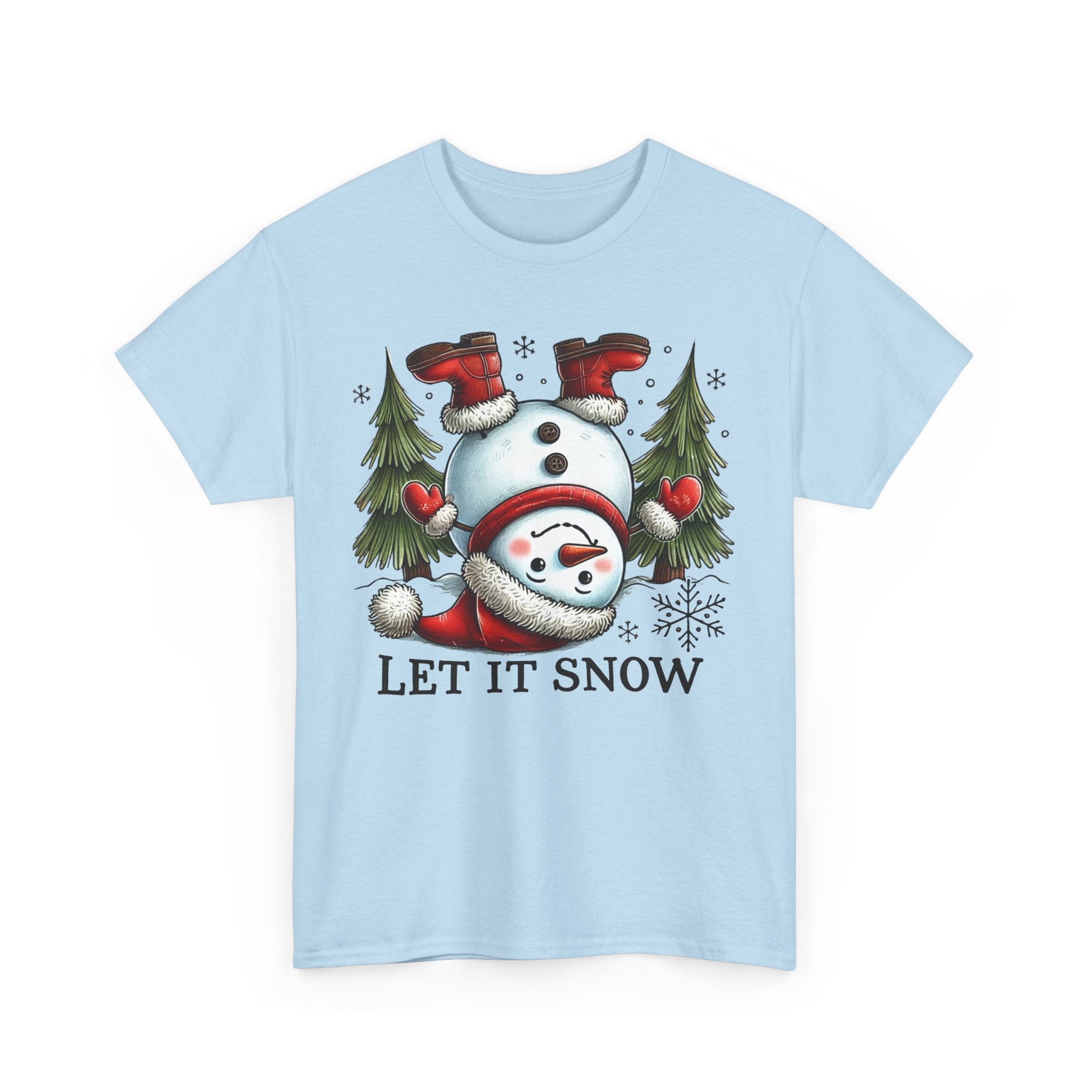 Let It Snow Heavy Cotton Tee - Festive Winter Apparel