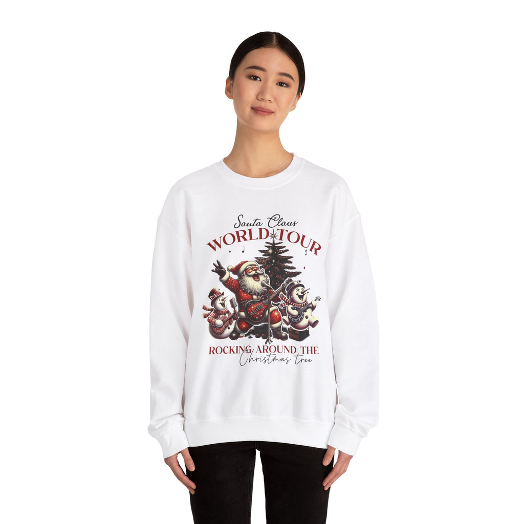 Santa Claus World Tour Crewneck Sweatshirt - Rocking Around the Christmas Tree