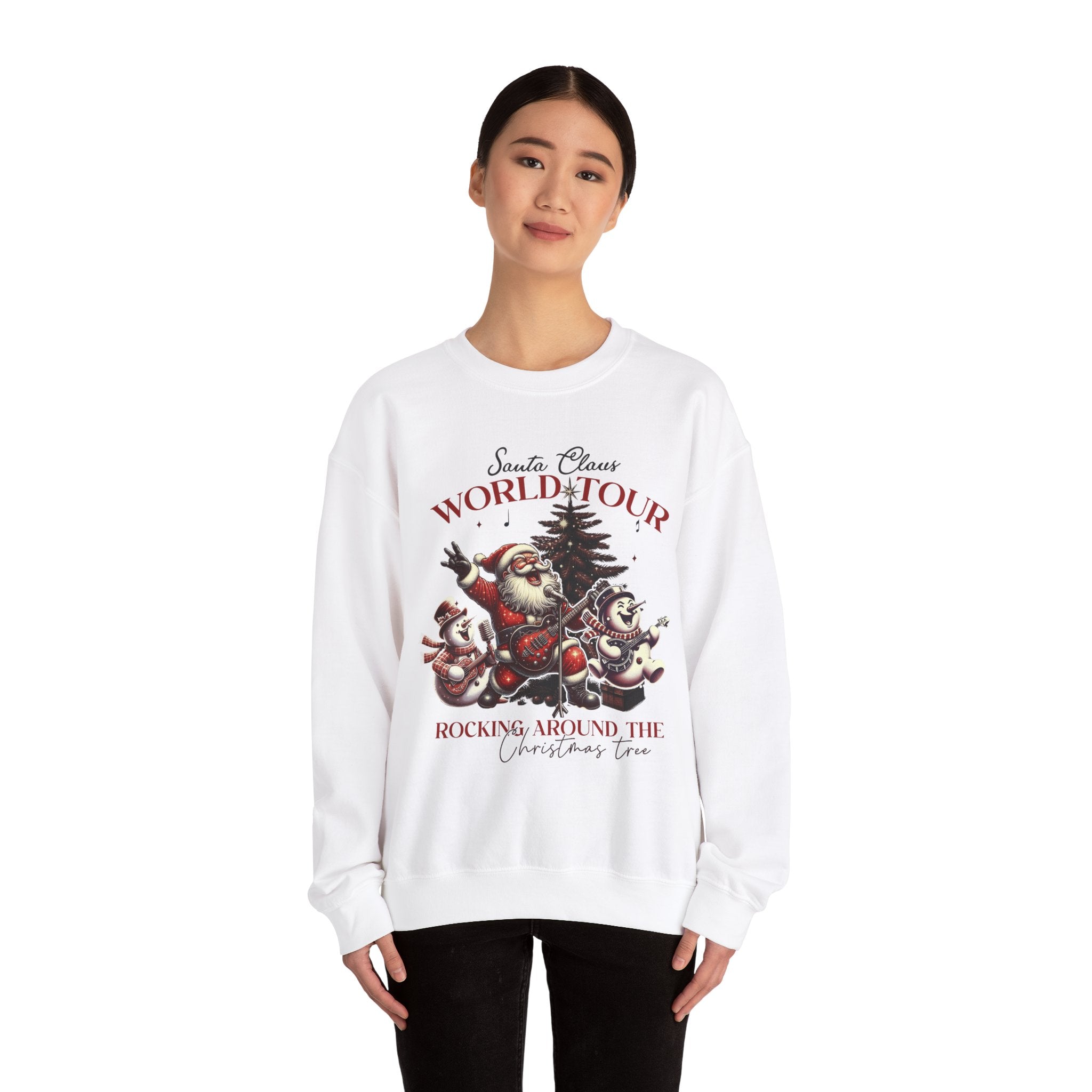 Santa Claus World Tour Crewneck Sweatshirt - Rocking Around the Christmas Tree