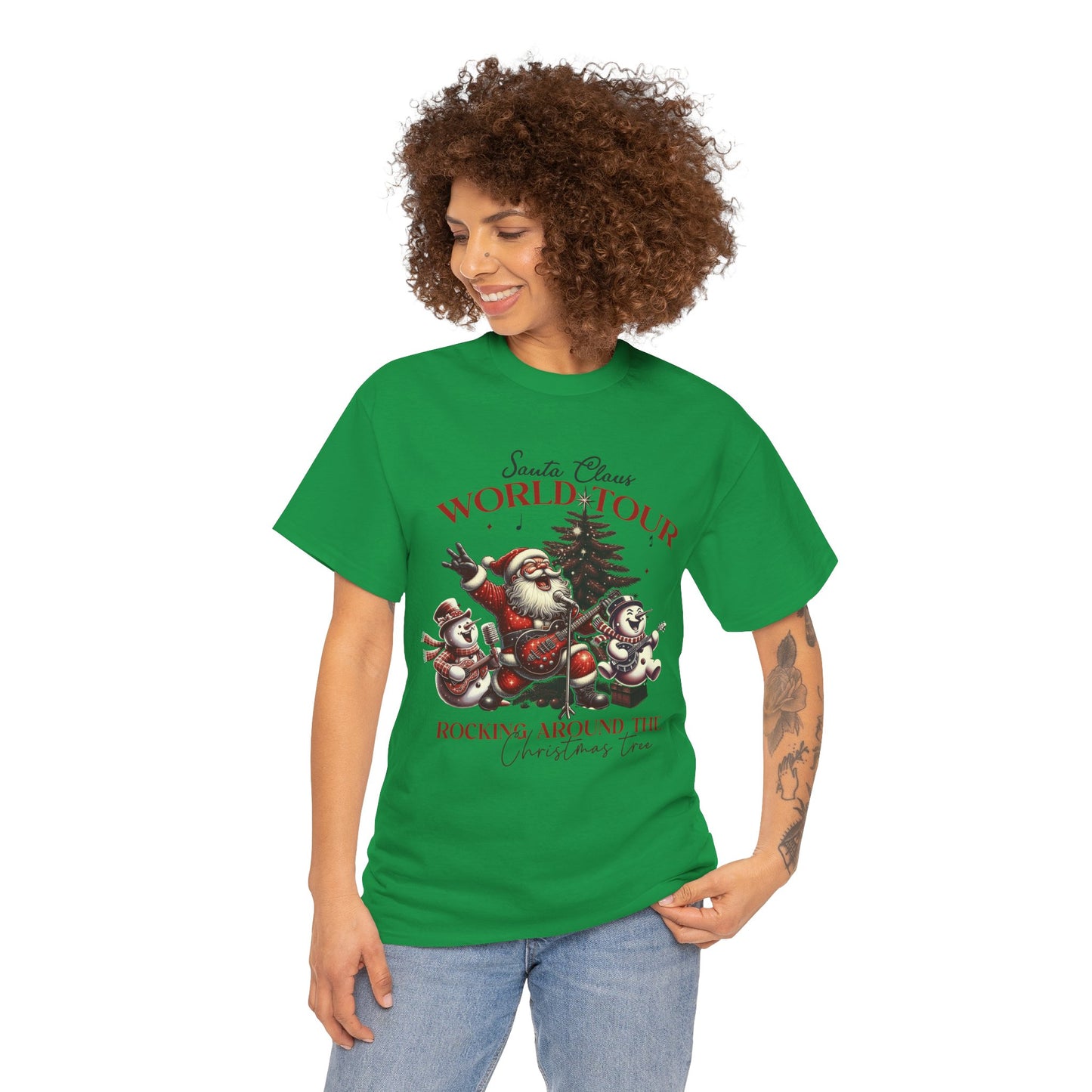 Christmas Santa Claus World Tour Tee - Heavy Cotton T-Shirt