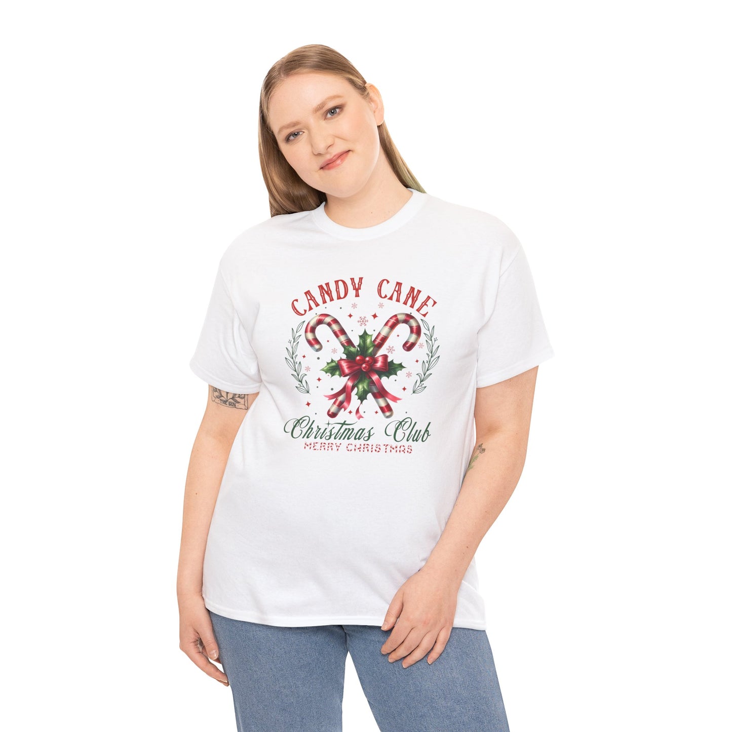 Candy Cane Christmas Club Heavy Cotton Tee - Merry Christmas Holiday Shirt
