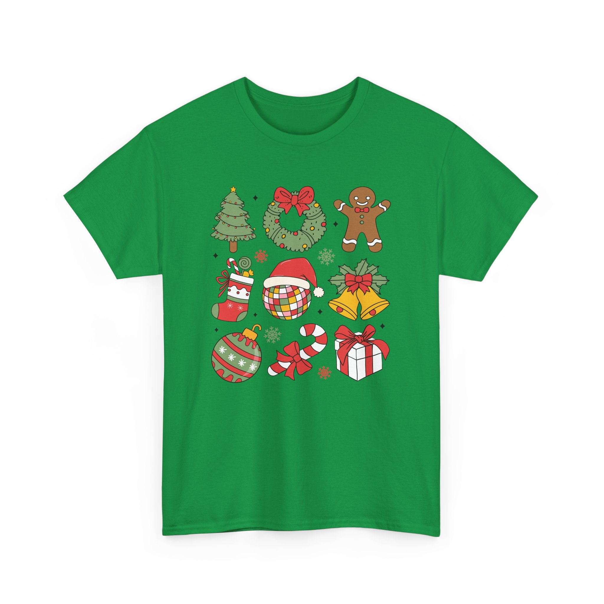 Festive Holiday Heavy Cotton Tee - Christmas Cheer Design