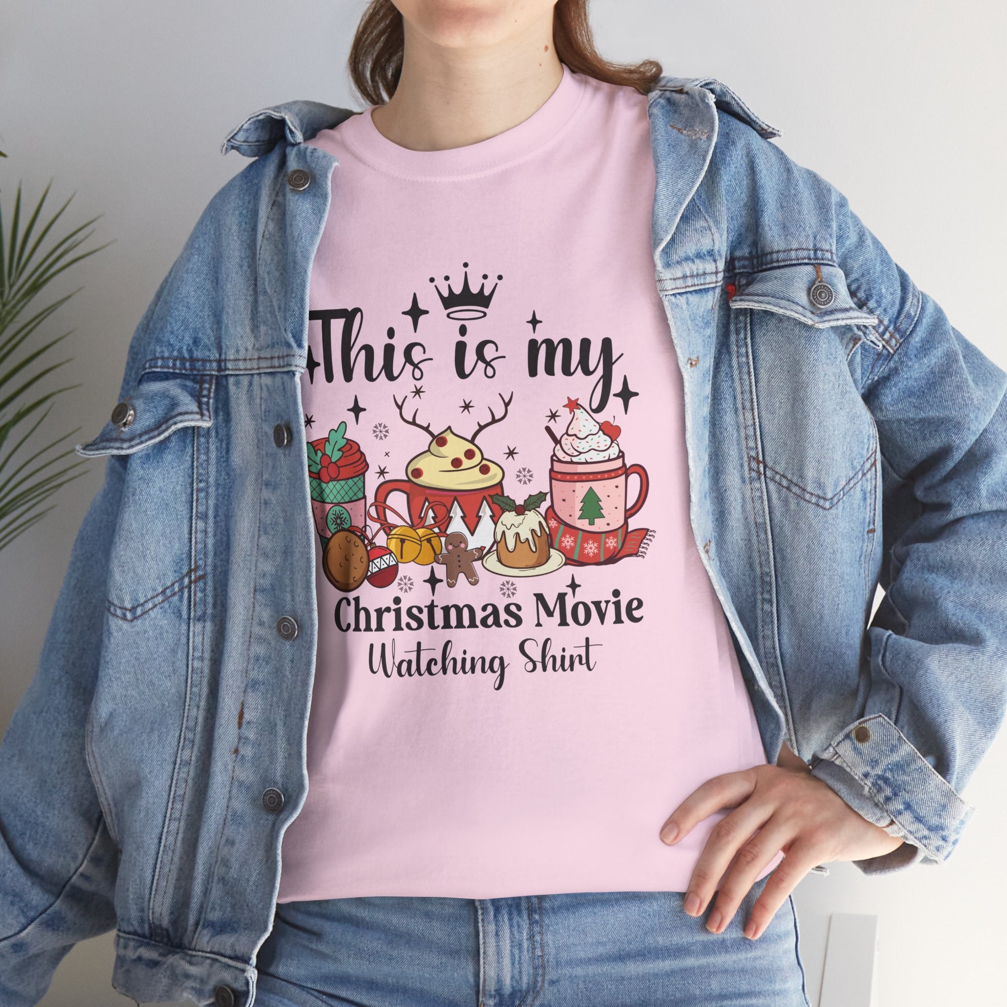 Christmas Movie Watching Tee - Heavy Cotton Shirt
