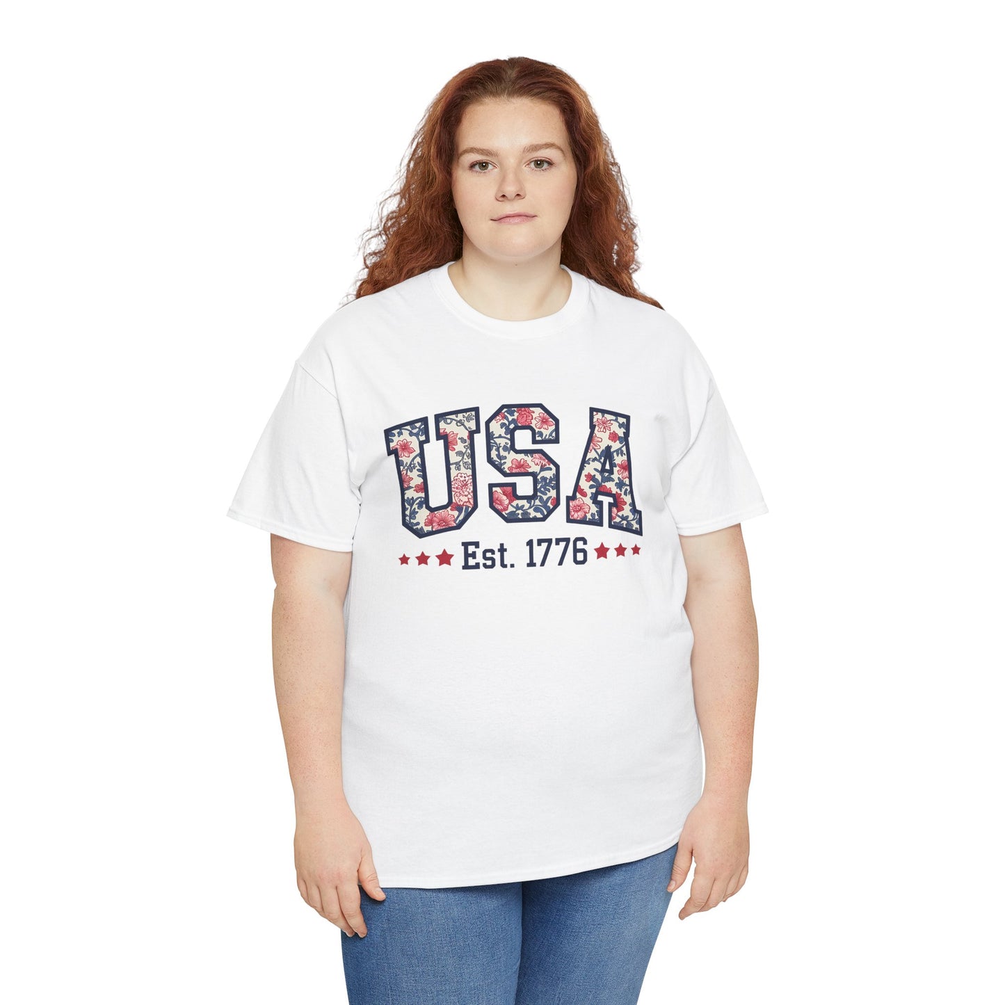 Patriotic USA Floral- Tee
