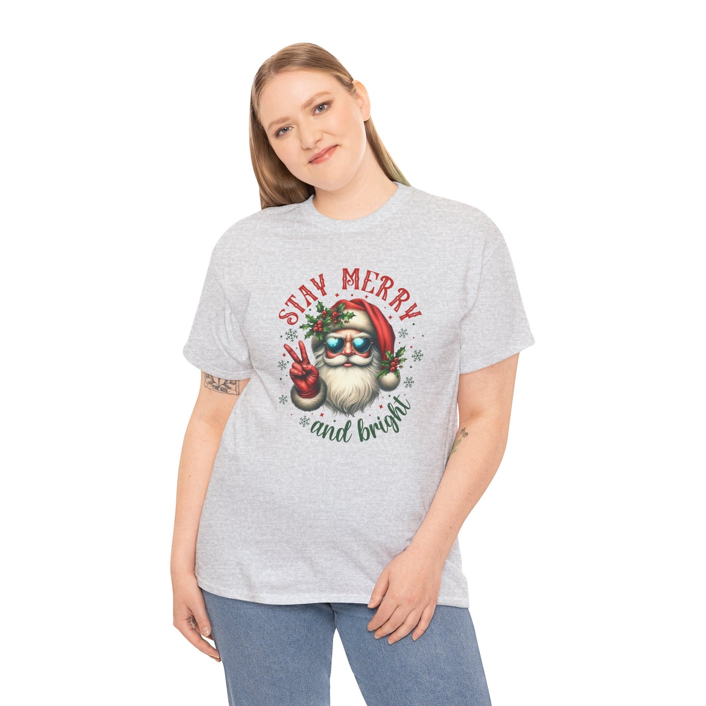 Stay Merry Holiday Heavy Cotton Tee | Fun Christmas Shirt
