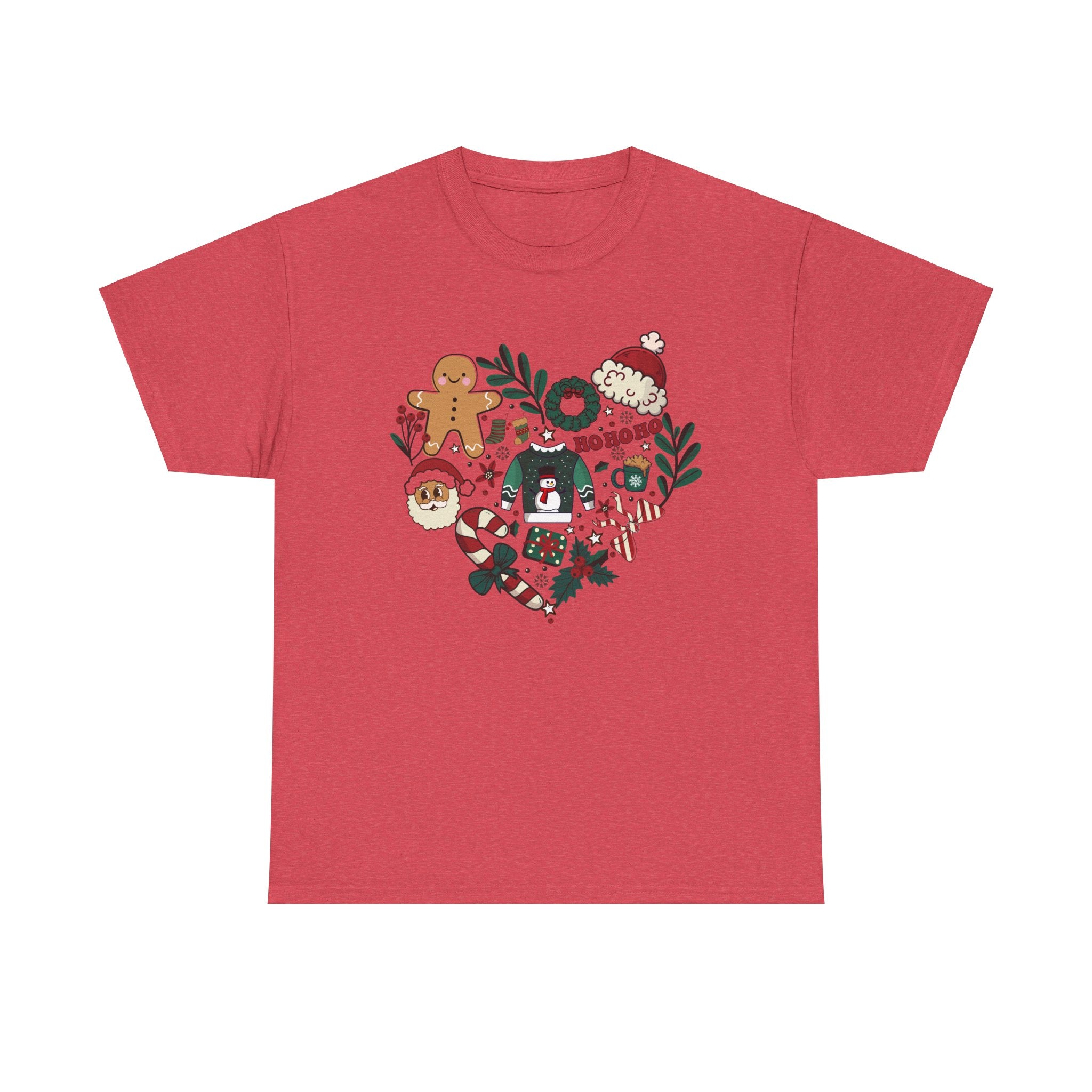 Festive Holiday Heart Heavy Cotton Tee