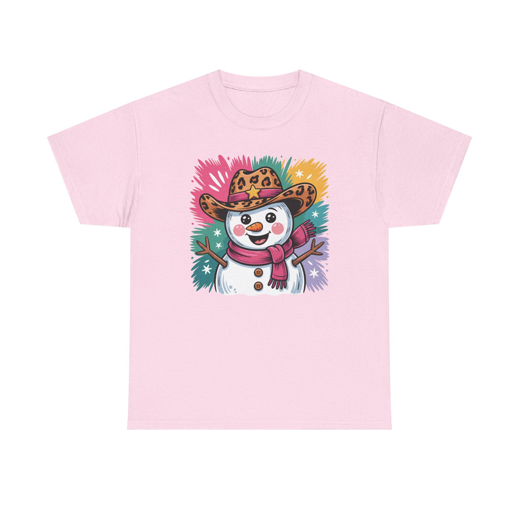 Cute Western Snowman Holiday Tee