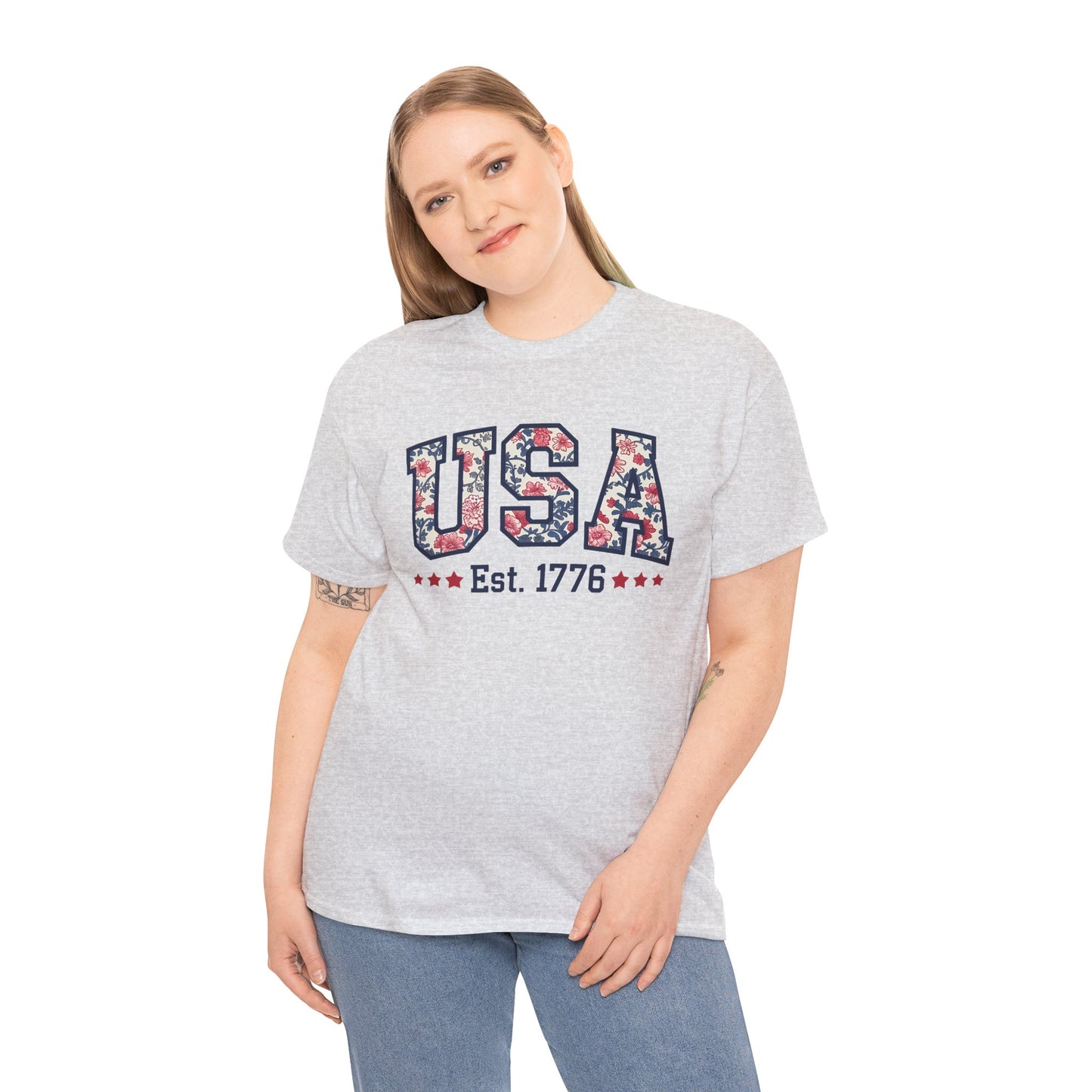 Patriotic USA Floral- Tee
