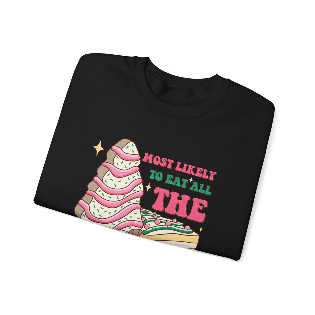 Heavy Blend™ Crewneck Sweatshirt - Most Likely to Eat All the Christmas Tree Cake