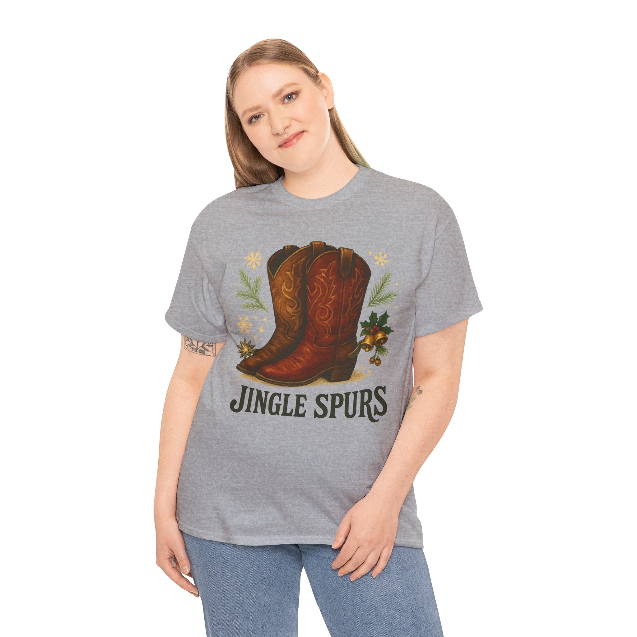 Jingle Spurs Cowboy Boots Christmas T‑Shirt