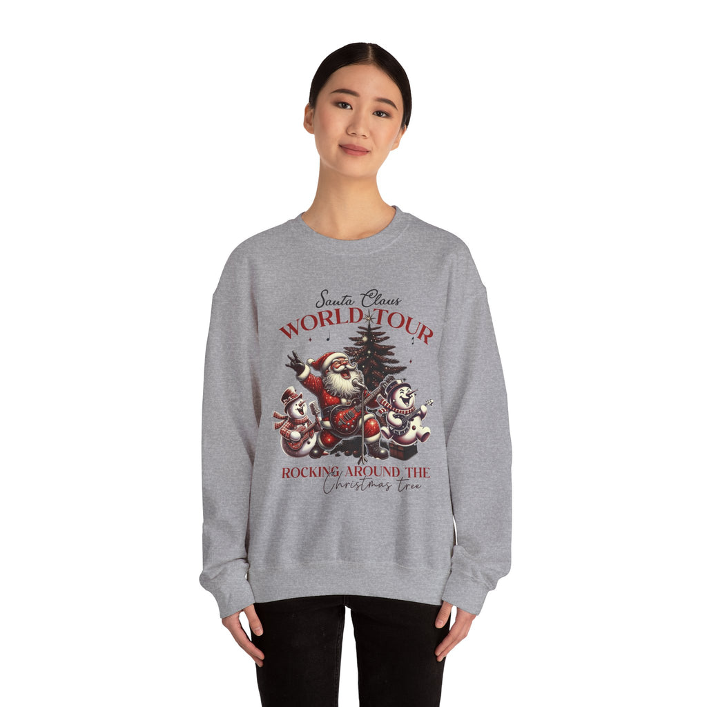 Santa Claus World Tour Crewneck Sweatshirt - Rocking Around the Christmas Tree