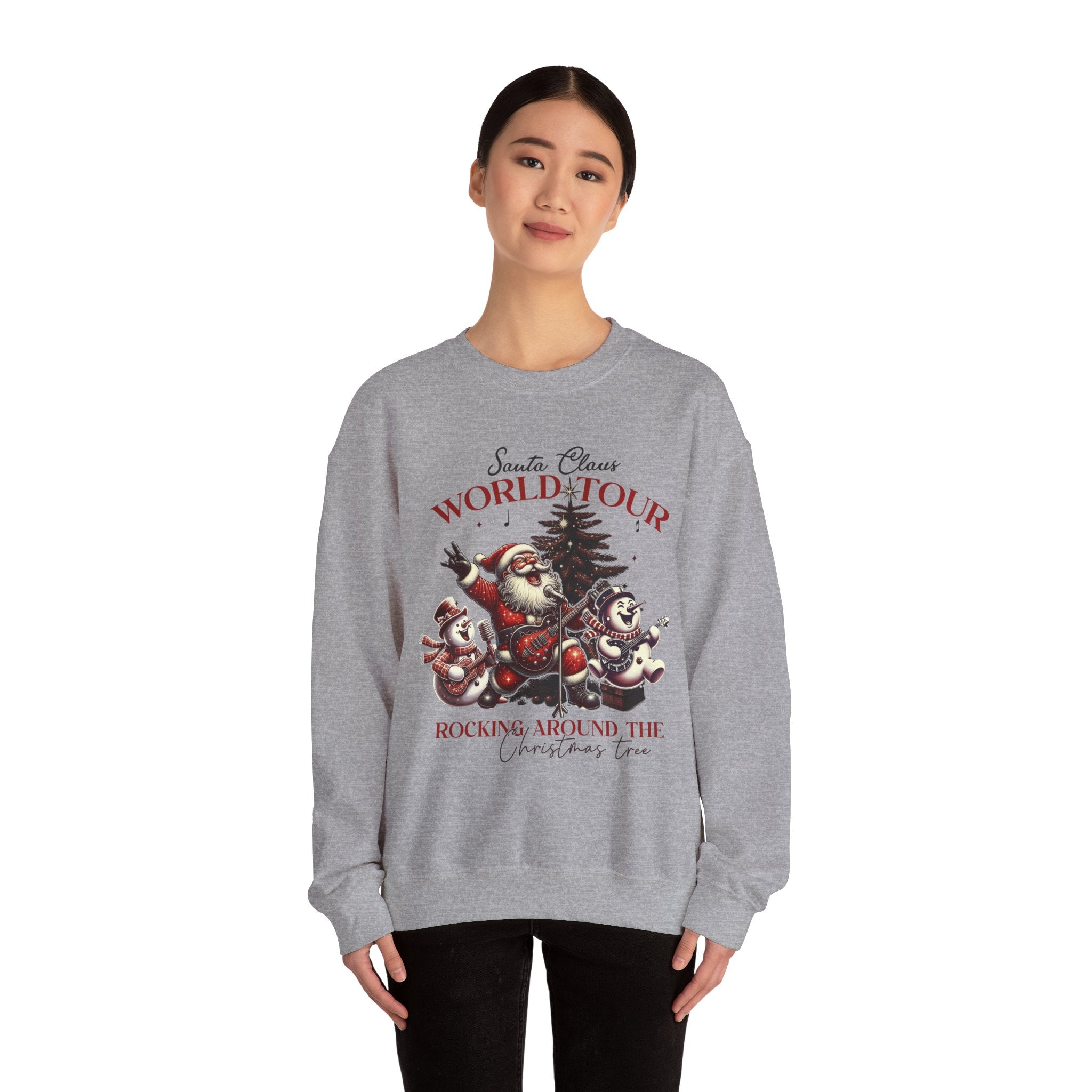 Santa Claus World Tour Crewneck Sweatshirt - Rocking Around the Christmas Tree