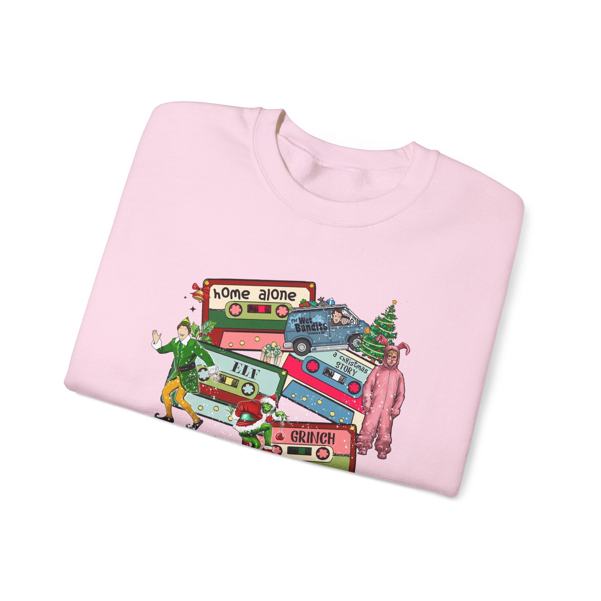 Retro Holiday Movie Crewneck Sweatshirt – Cozy & Festive Design
