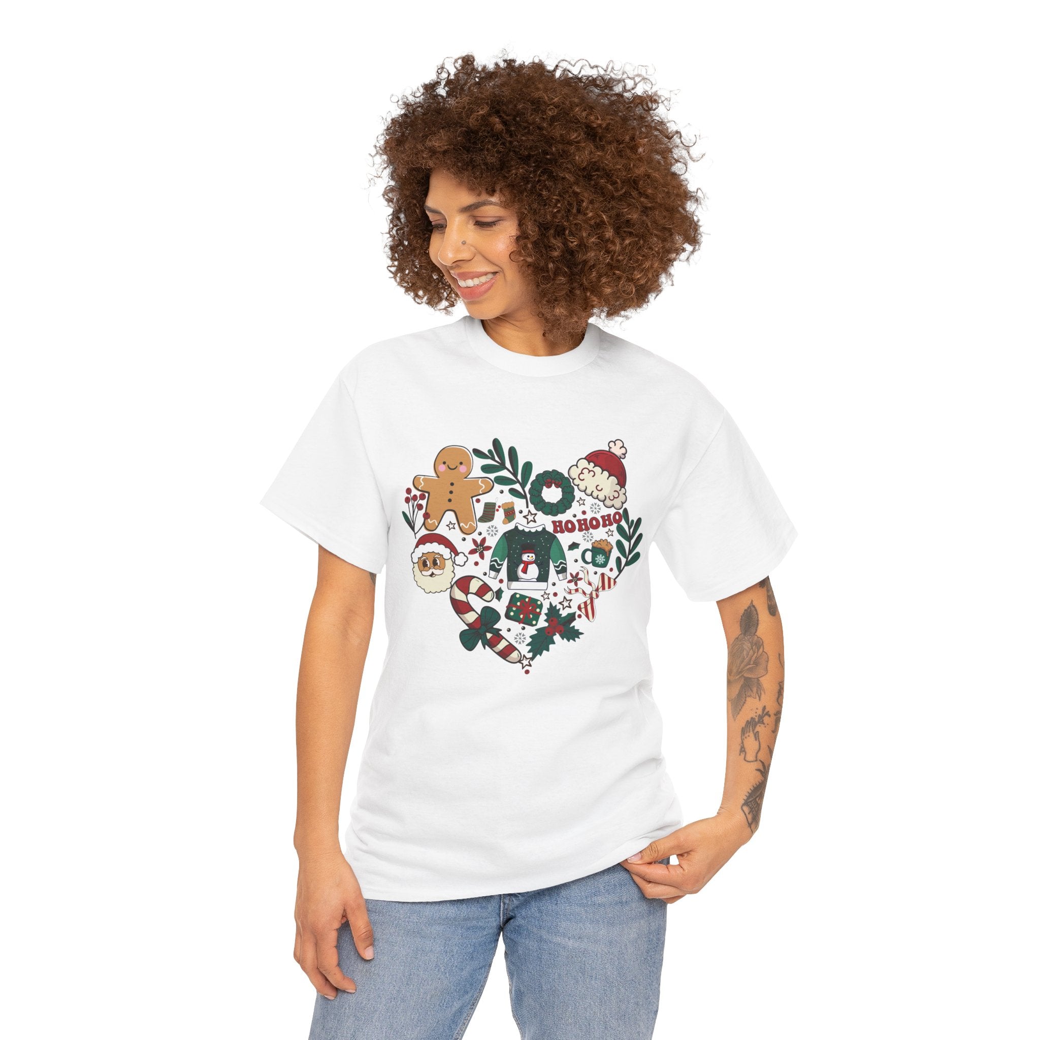 Festive Holiday Heart Heavy Cotton Tee