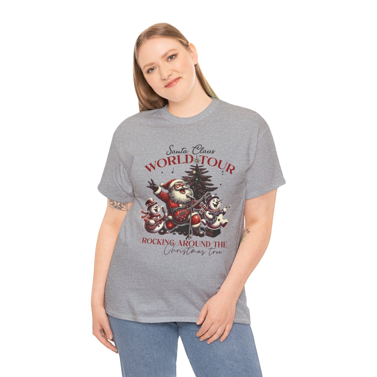 Christmas Santa Claus World Tour Tee - Heavy Cotton T-Shirt