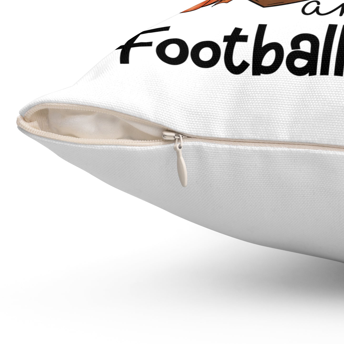 Fall Football Pillow — "Falling Leaves and Football Please" Decorative Throw Pillow
