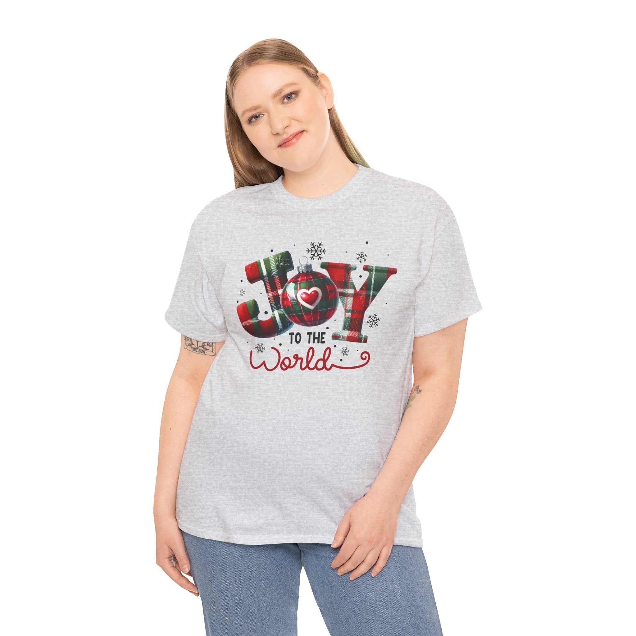 Joy to the World -Heavy Cotton Tee - Christmas Holiday Shirt