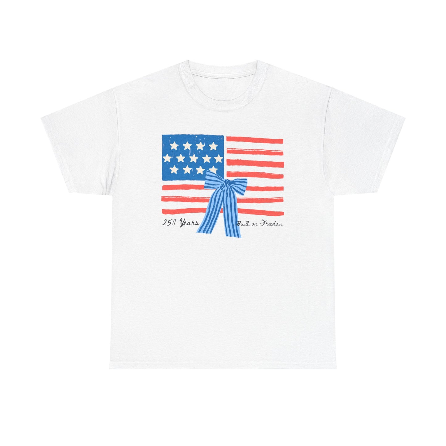 American Flag Bow T-Shirt — 4th of July Patriotic Tee