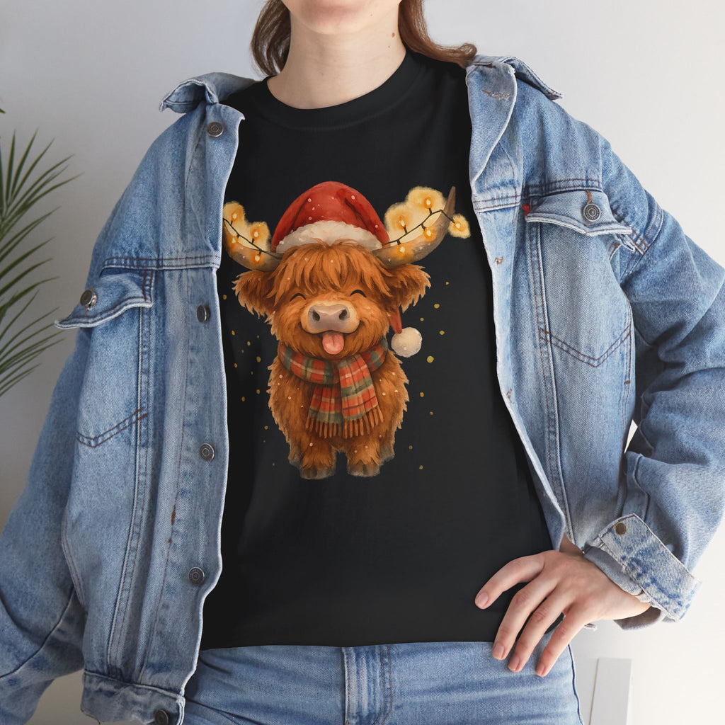 Christmas Highland Cow Tee