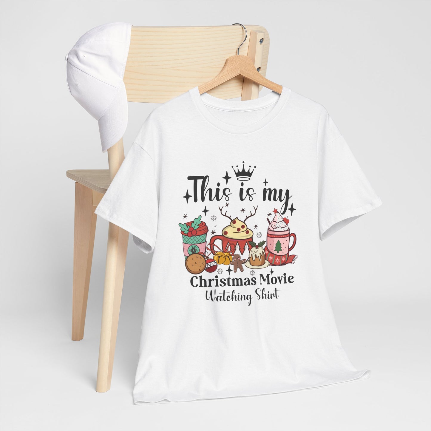 Christmas Movie Watching Tee - Heavy Cotton Shirt