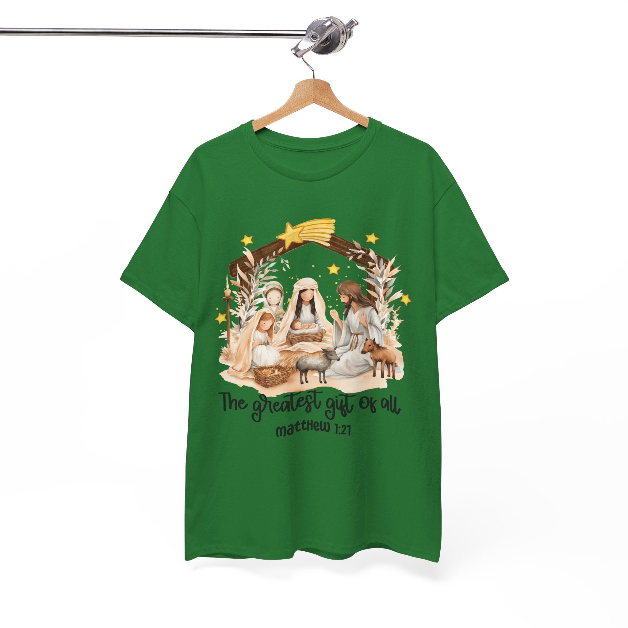 The Greatest Gift of All Heavy Cotton Tee - Christmas Nativity Design