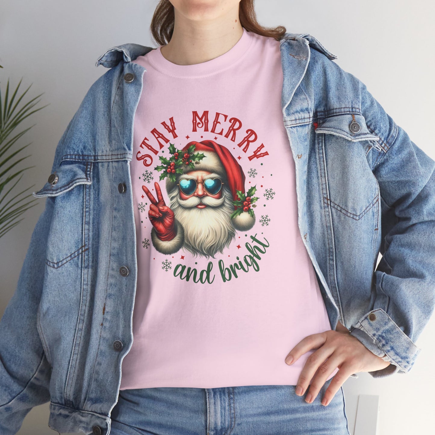 Stay Merry Holiday Heavy Cotton Tee | Fun Christmas Shirt