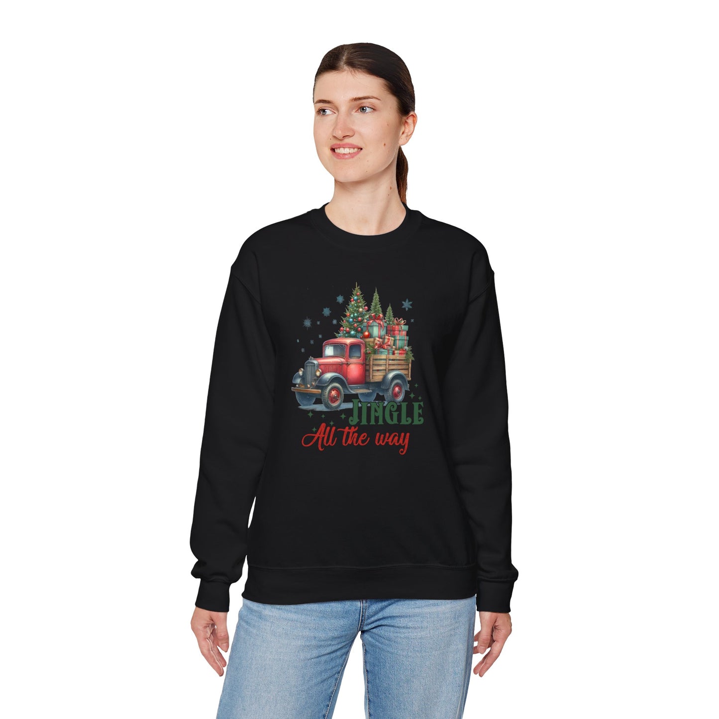 Jingle All the Way Sweatshirt - Cozy Heavy Blend Crewneck for Holiday Cheer