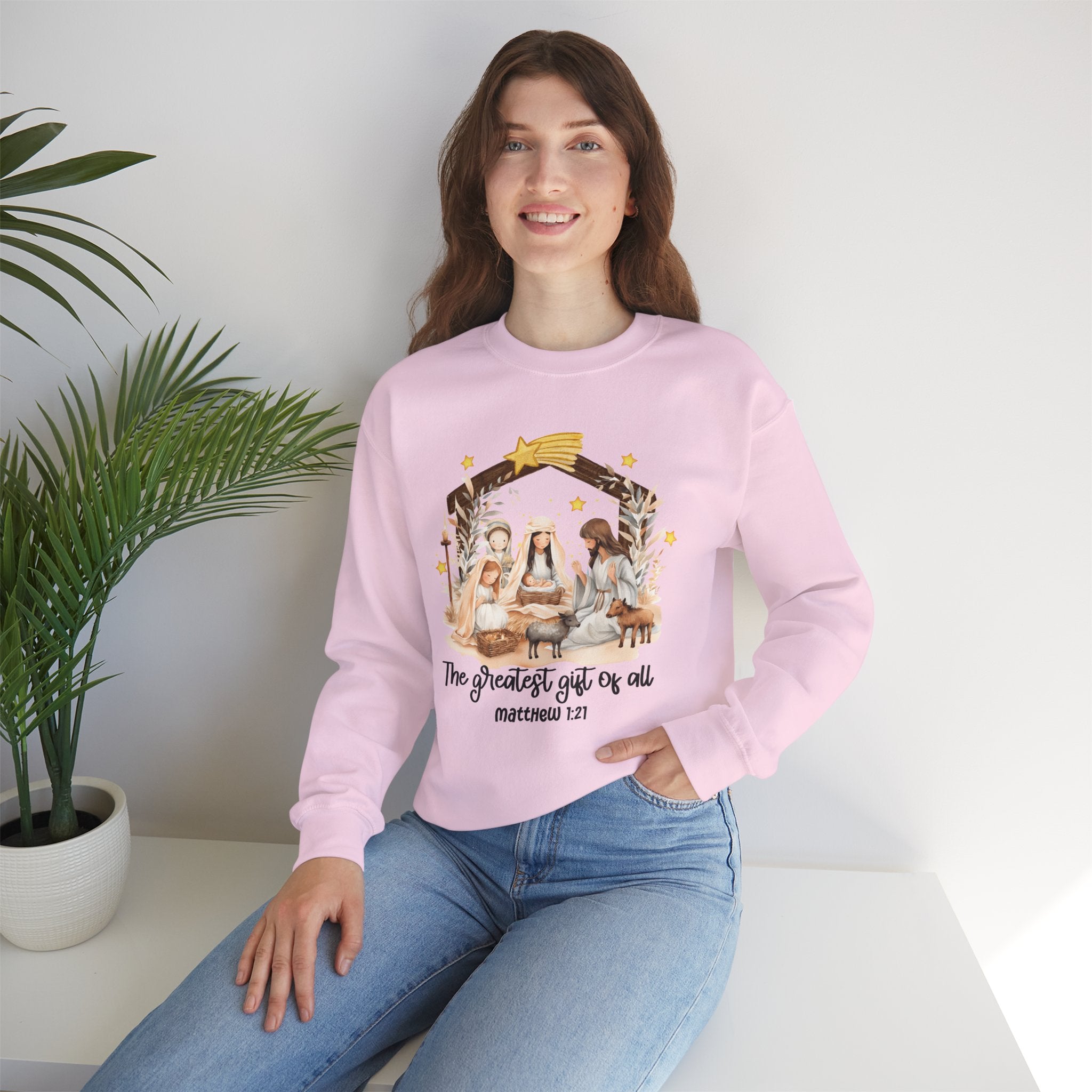 Christmas Nativity Crewneck Sweatshirt - "The Greatest Gift of All"