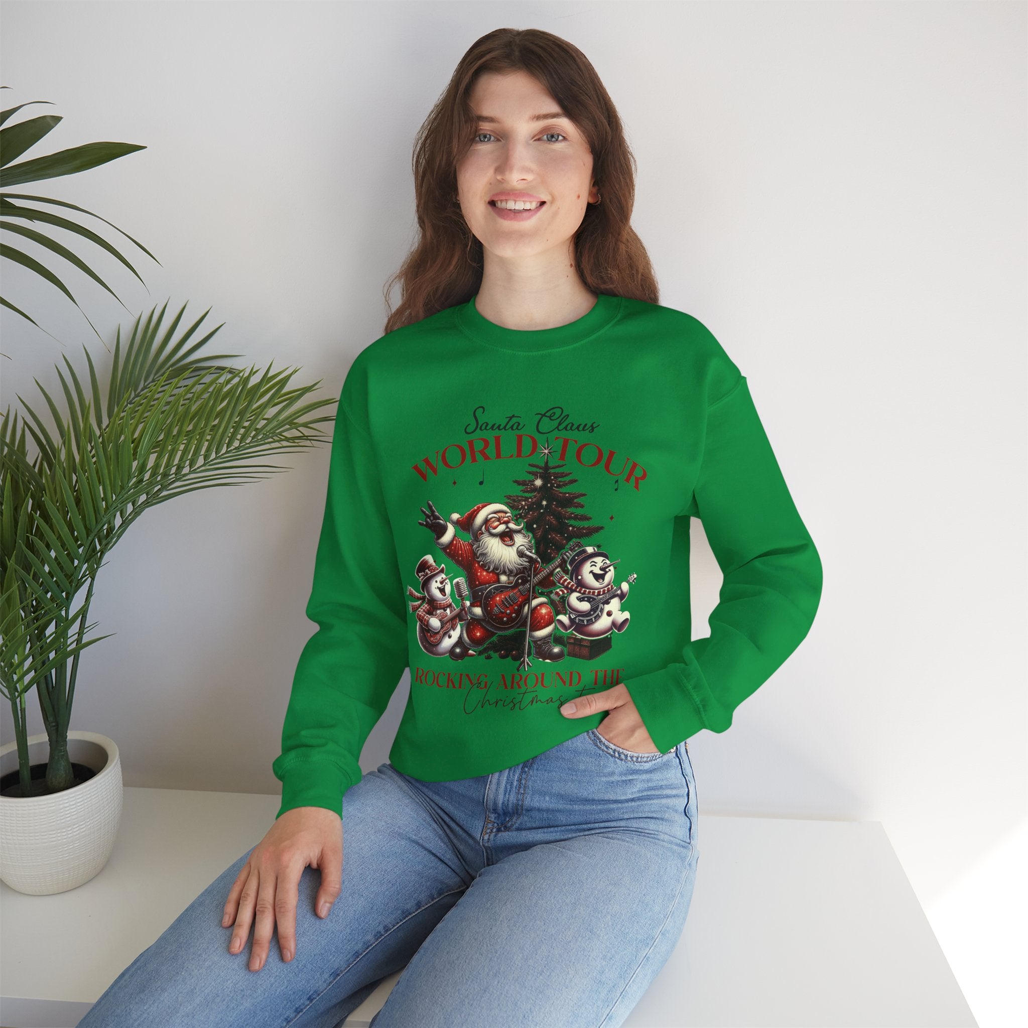 Santa Claus World Tour Crewneck Sweatshirt - Rocking Around the Christmas Tree