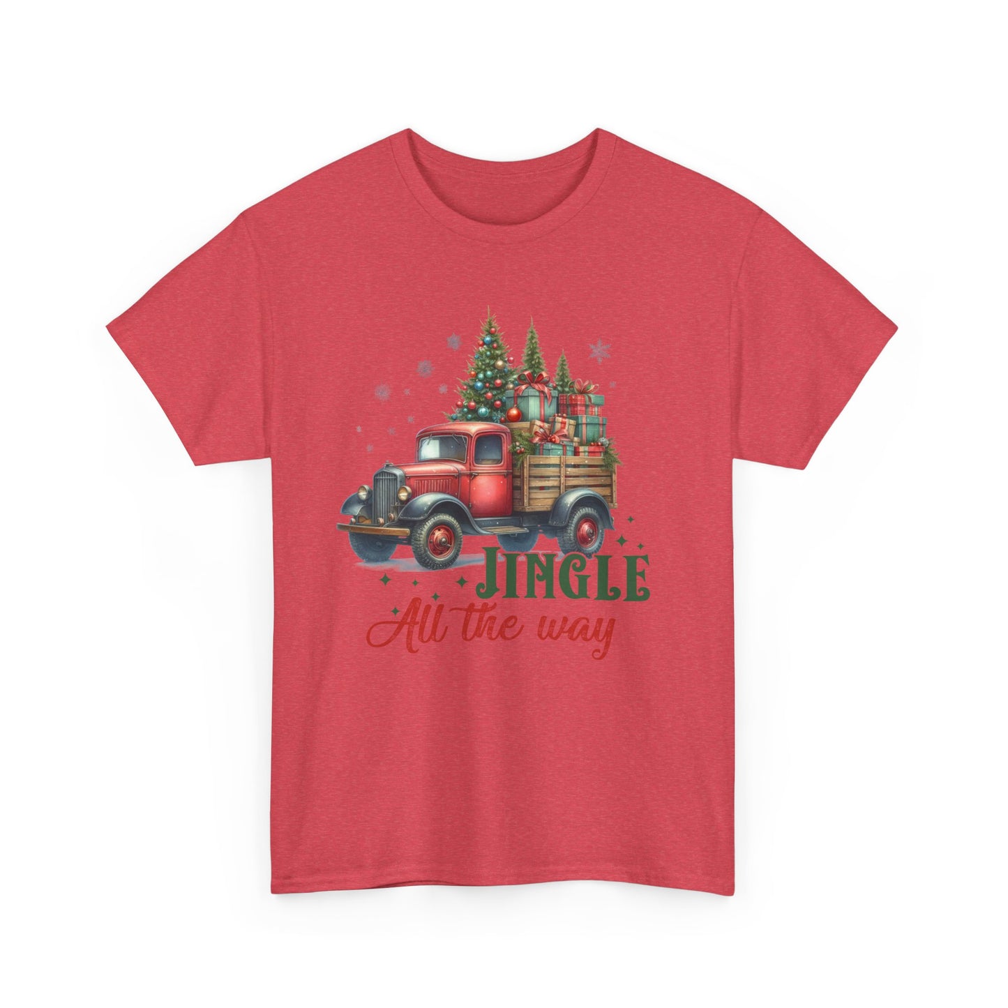 Jingle All the Way Holiday Tee - Heavy Cotton Shirt for Christmas Celebrations