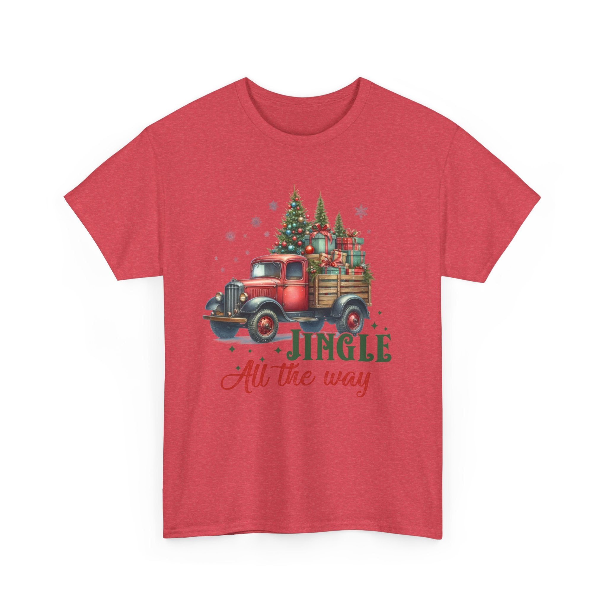 Jingle All the Way Holiday Tee - Heavy Cotton Shirt for Christmas Celebrations