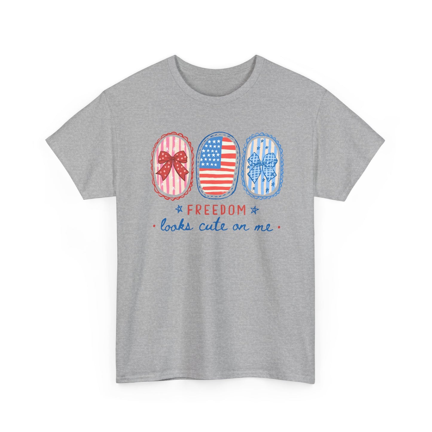 “Freedom Looks Cute on Me” 4th of July Graphic Shirt