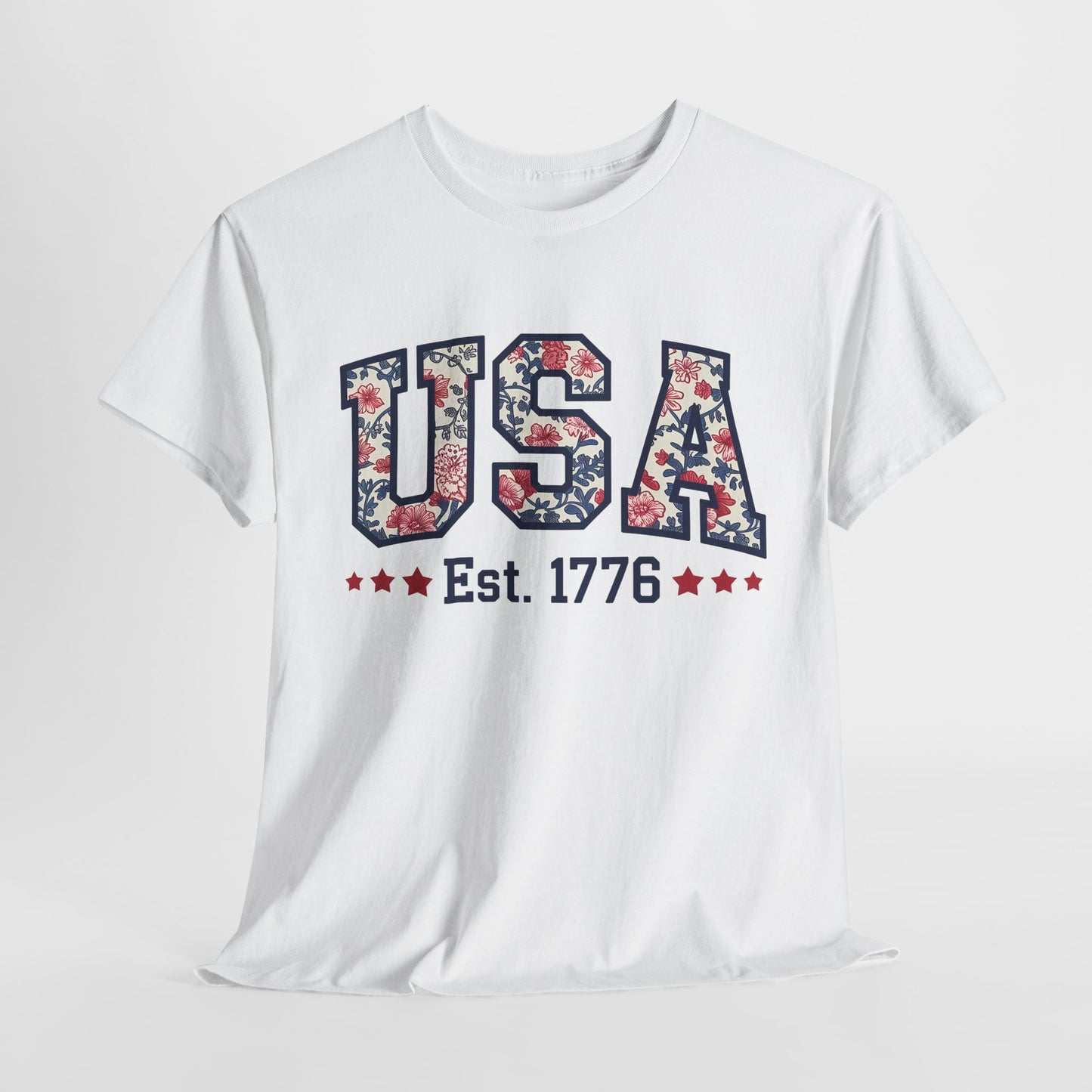 Patriotic USA Floral- Tee